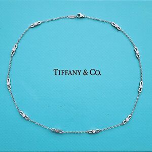 $6000++ Tiffany & Co. Winged Station 0.7 CTW Diamond 18k White Gold Necklace